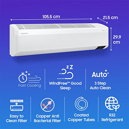 Image of Samsung 1.5 Ton 5 Star (5-in-1 Convertible Wind-Free Cooling, 2023 Model, AR18CYNAMWK), Stabilizer Free Operation, Inverter Split AC