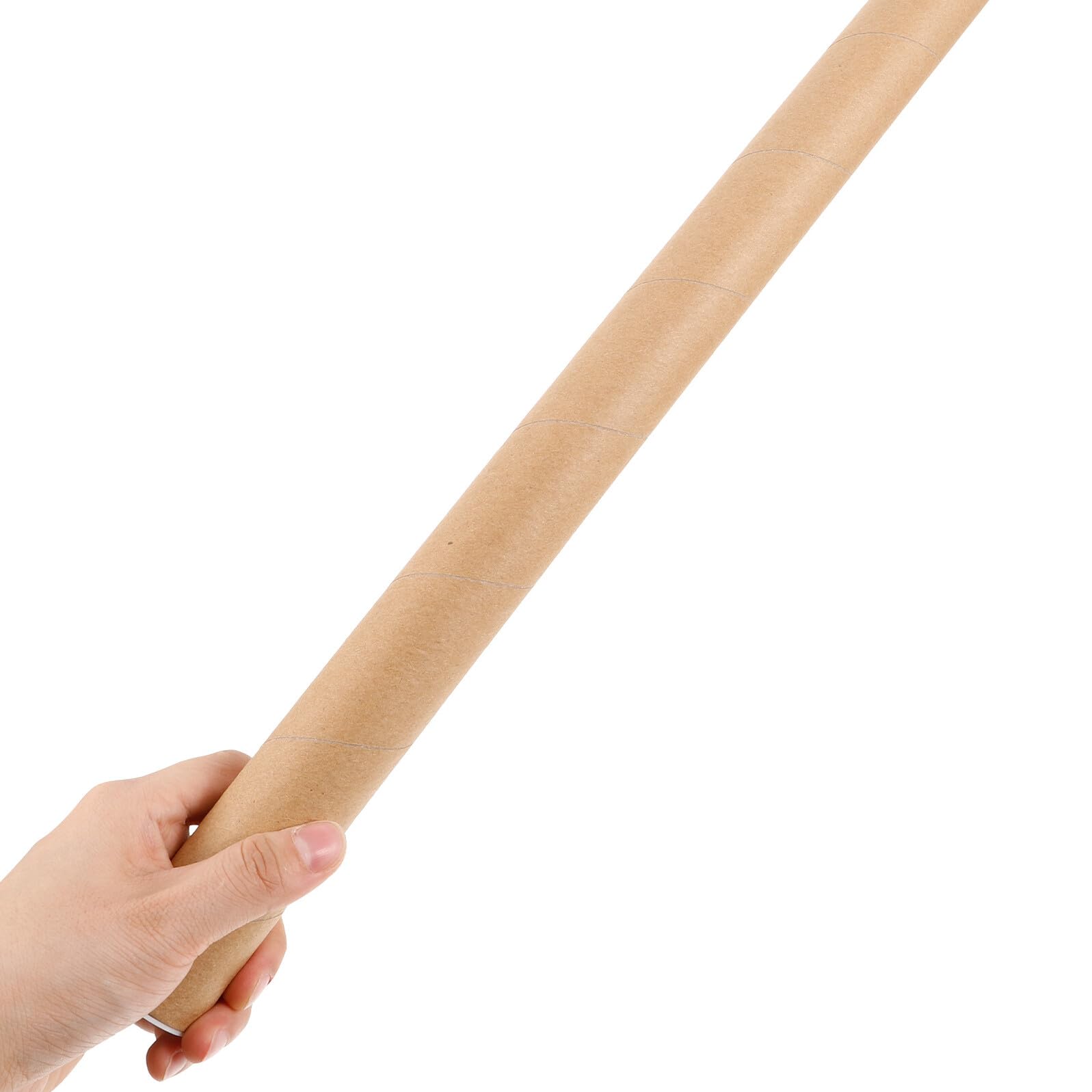 Genérico Tubo de Cartón Kraft Redondo para Guardar Pósteres 50X3 CM Tapa Papel Kraft de 2 MM de Grosor Tubo de Almacenamiento y Envío para Documentos Obras de Arte y Dibujos Adecuado