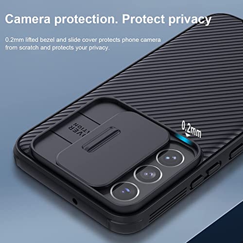 Image of Nilkin Classic Series Compatible for Samsung S25 Plus Case with Camera Cover, [Camera Lens Protector] [Scratch-Resistant] [360 Full Protection] Shockproof Slim Phone Case (Black, S25-Plus)