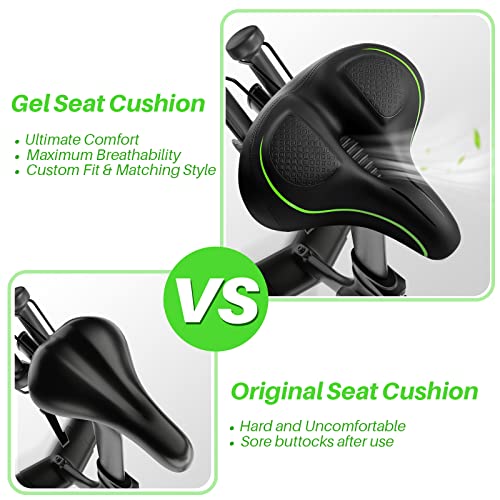 Image of Oversized Bike Seat for Peloton Bike & Bike+, Comfort Seat Cushion Compatible with Peloton, Road or Exercise Bikes, Bicycle Wide Saddle Replacement for Men & Women, Accessories for Peloton