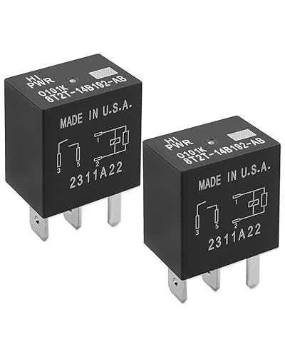 Relé automotriz enchufable de 4 pines para vehículos Ford seleccionados 12VDC 4 pines Relé enchufable Reemplazar 8T2T-14B192-AB 2 Juego de repuesto