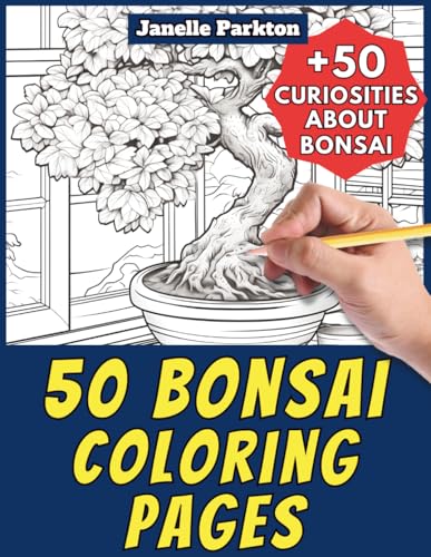 50 Bonsai Coloring Pages Book for Kids and Adults: +50 Amazing Facts about Bonsai for Children and Young Boys. Color and Learn with Janelle - Nature and Activities - Vol. 55 image 2