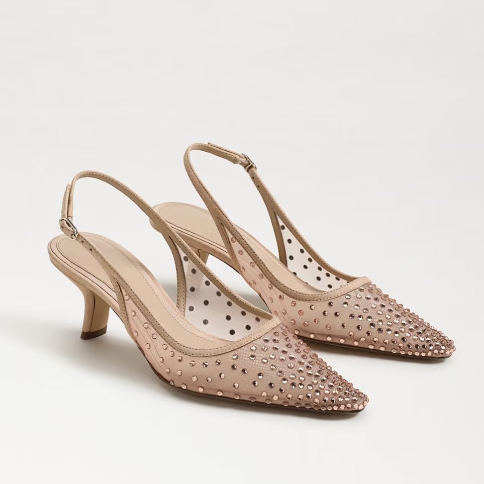 Slingback Pumps for Women Pointed Toe Heels Slip on Kitten Heels Sandals Dress Party Wedding2