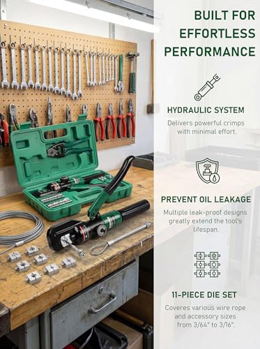 Growlush 10-Ton Hydraulic Wire Rope Swager
