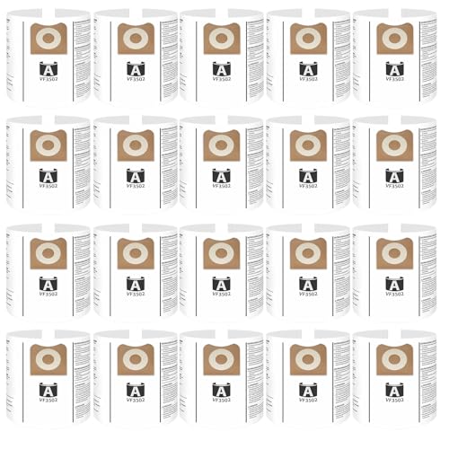 20 Pack VF3502 Vacuum Bags Compatible with Ridgid 12-16 Gallon Vacuum WD1950 WD1956 WD1850 WD1851 RV2400HF WD1450 WD1680 WD1270