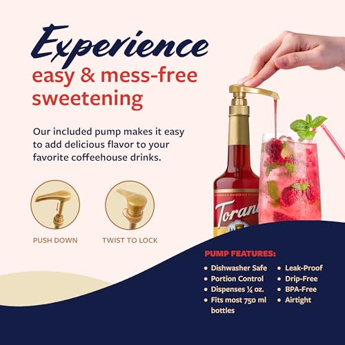 Image of Torani Cherry Lime Syrup for Drinks, Flavoring for Iced Tea, Lemonade, Sodas, and Cocktails, Glass Bottle with Pump Included, 25.4 Fl Oz