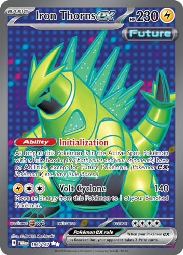 Pokemon – Iron Thorns ex 196/167 – Twilight Masquerade – Full Art Pokemon Card – Secret Rare
