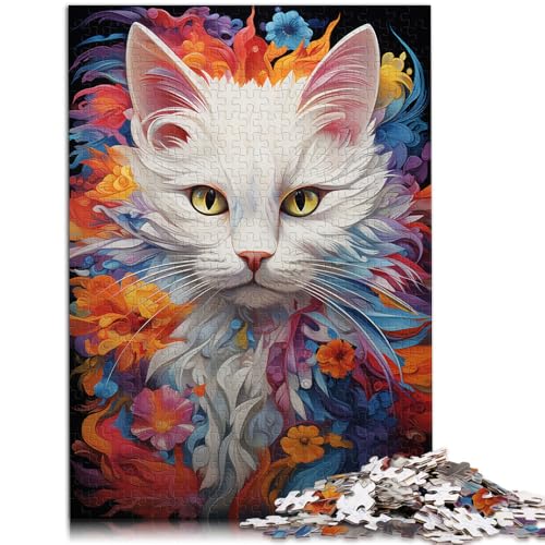 Puzzle para adultos, 1000 piezas, dibujo de un gato, juguete educativo para aliviar el estrés, rompecabezas para aliviar el estrés para adolescentes a partir de 14 años, 26 x 38 cm