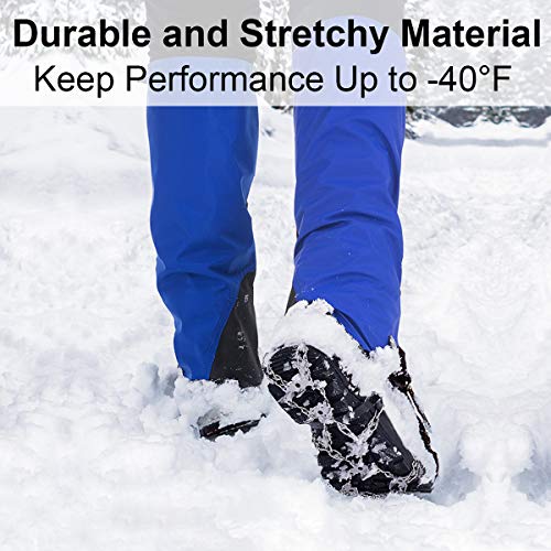 Crampons Ice Cleats Traction Snow Grips for Boots Shoes Women Men Kids Anti Slip 19 Stainless Steel Spikes Safe Protect for Hiking Fishing Walking Climbing Mountaineering M Size