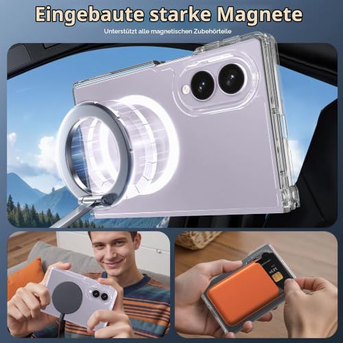 Effcotuo Magnetisch Hülle für Samsung Galaxy Z Fold 8 /Fold8 5G Magnetic Case [Kompatibel mit MagSafe] PC Mattiertes Magnet Handyhülle Case… – Ansicht 3