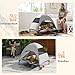 PawHut Hundeliege Outdoor mit Dach, Erhöhtes Hundebett für Große Hunde, Kühlendes Haustierliege mit Waschbares Mesh Stahlrahmen Tragtasche, Haustierbett für Draußen Camping 91x76x90cm, Hellgrau