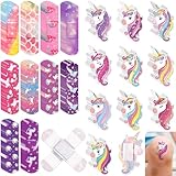 Panelee 20 Styles Kids Cartoon Bandages Bulk Unicorn Patterns Waterproof Breathable Bandages Variety Patterns Comfortable Flexible Protection Care for Girls Boys