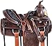 ADB CREATIONS Western Leather Horse Saddle Hand Tooled Floral Design Pleasure Trail Barrel Racing Seat TACK Set Size 10 11 12 14 15 16 17 18 Inch Seat (Antique Brown, 15
