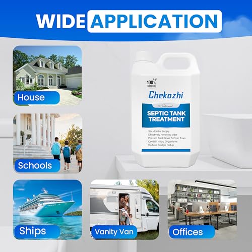 Image of natural septic tank treatment sludge dissolving odor removing bacteria cleaner (5 litre)