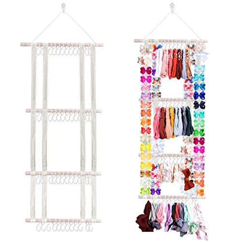 Image of OOSAKU Headbands Holder for Girls Baby Hair Accessories Organizer Storage Wall Hanging Decor for Toddler Girls Room Wall Door Closet Hair Bows Organizer