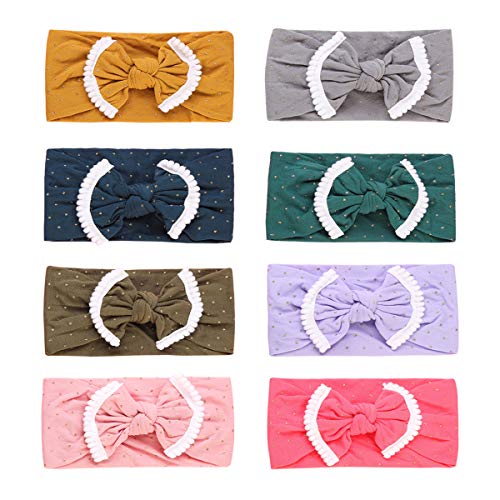 Baby Girl Headbands and Bows Classic Knot Nylon Headwrap Super Soft Stretchy Nylon Hair bands for Newborn Toddler, Children (CM06)