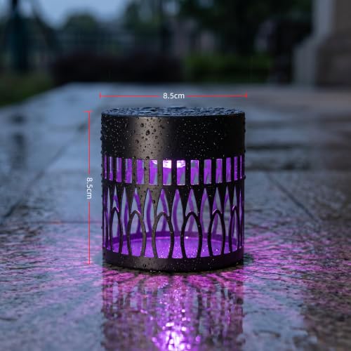 Solar Sunflower Projector Lights Outdoor, New Version Solar Mandala Light, 7 Color Changing Waterproof Wall Light Metal Fence Lights for Yard, Garden, Patio, Backyard Decoration, Multicolor, 1 Pack — view 6