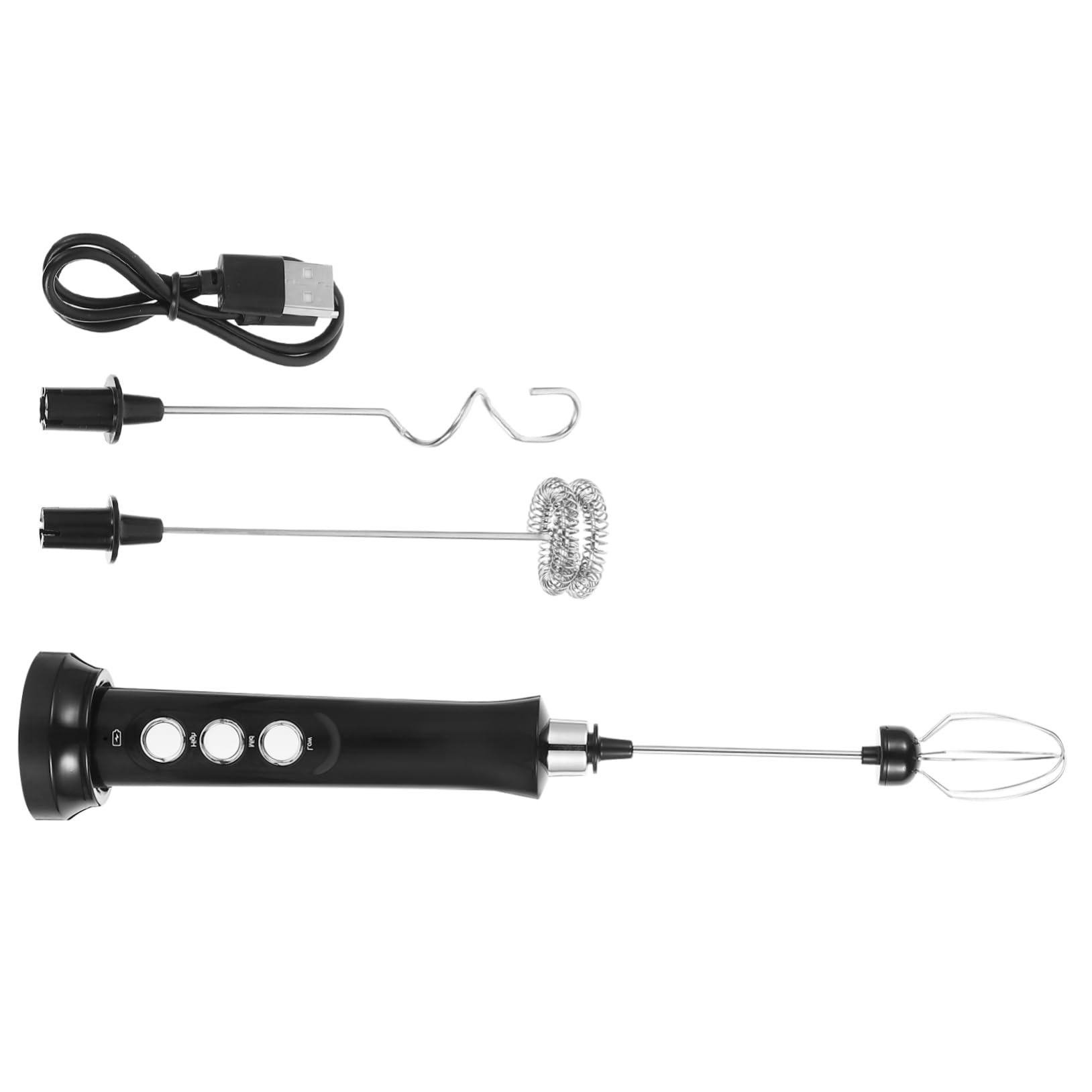 PRETYZOOM Milk Frother Handheld USB Rechargeable Mixer for Coffee Drinks More Speed for Effortless Foaming and Whipping Kitchen Tool