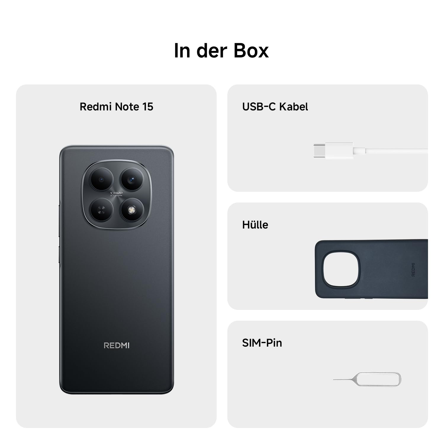 XIAOMI Redmi Note 15 Smartphone (8+256 GB) – Handy mit Android, 6000-mAh-Akku, wassergeschützt, 108-MP-Kamera, 6,77" FHD+ Display, Forest Green, 2 Jahre Garantie