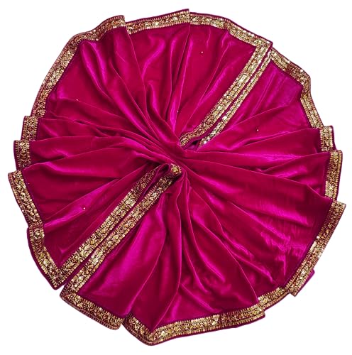 Image of Navti Creations Women's Stole Dupatta In Velvet With Cross Design Border (length -2.25m, Width-75cm)