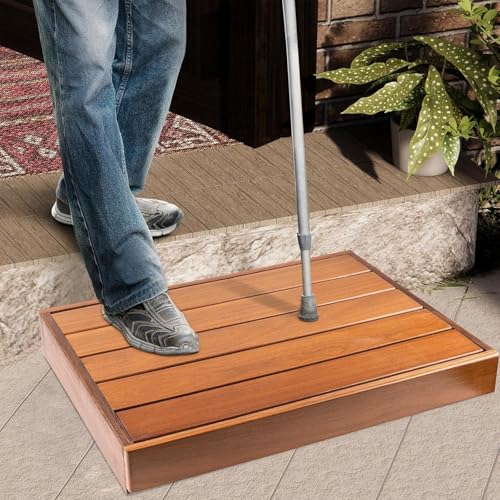 Image of Carpentray 3.5'' Height Wooden Step Stool for Elderly Adults & Kids, Durable Heavy Duty Wooden Foot Stool