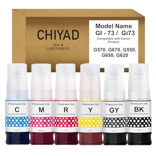 Image of GI-73 Ink Bottle Compatible for Canon Pixma G570, G670, G550, G650, G620 Printers (GI-73 Black Ink 1 Pcs)
