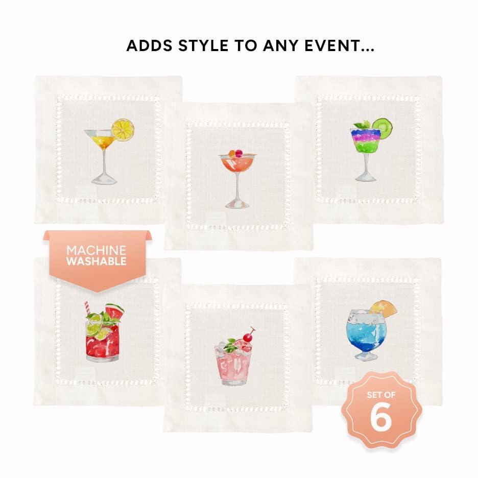 Servilletas decorativas Jolitee de 6x6 pulgadas estilo Cocktail miniatura 4