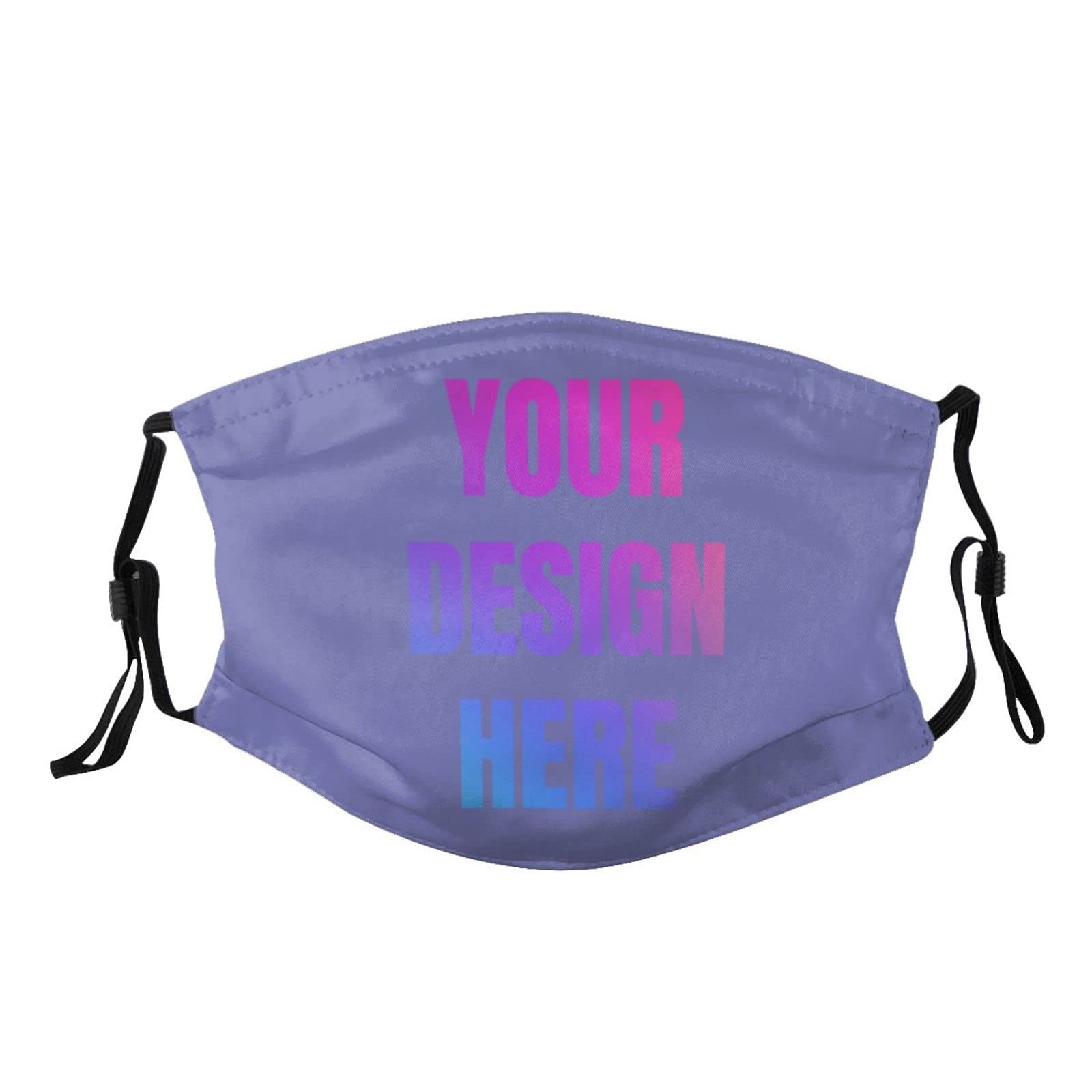 Custom Face Mask Personalized with Your Design Image Text Logo Adjustable Washable Reusable Men Women Ski Mask Mouth Cover Violet