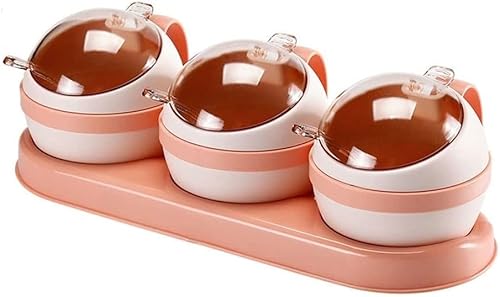 Lata de condimentos Tubo de condimento de cocina Condimento doméstico y cuchara con tapa Recipiente de condimento Adecuado para el hogar Restaurante Cocina Frasco de especias Juego de botellas de a