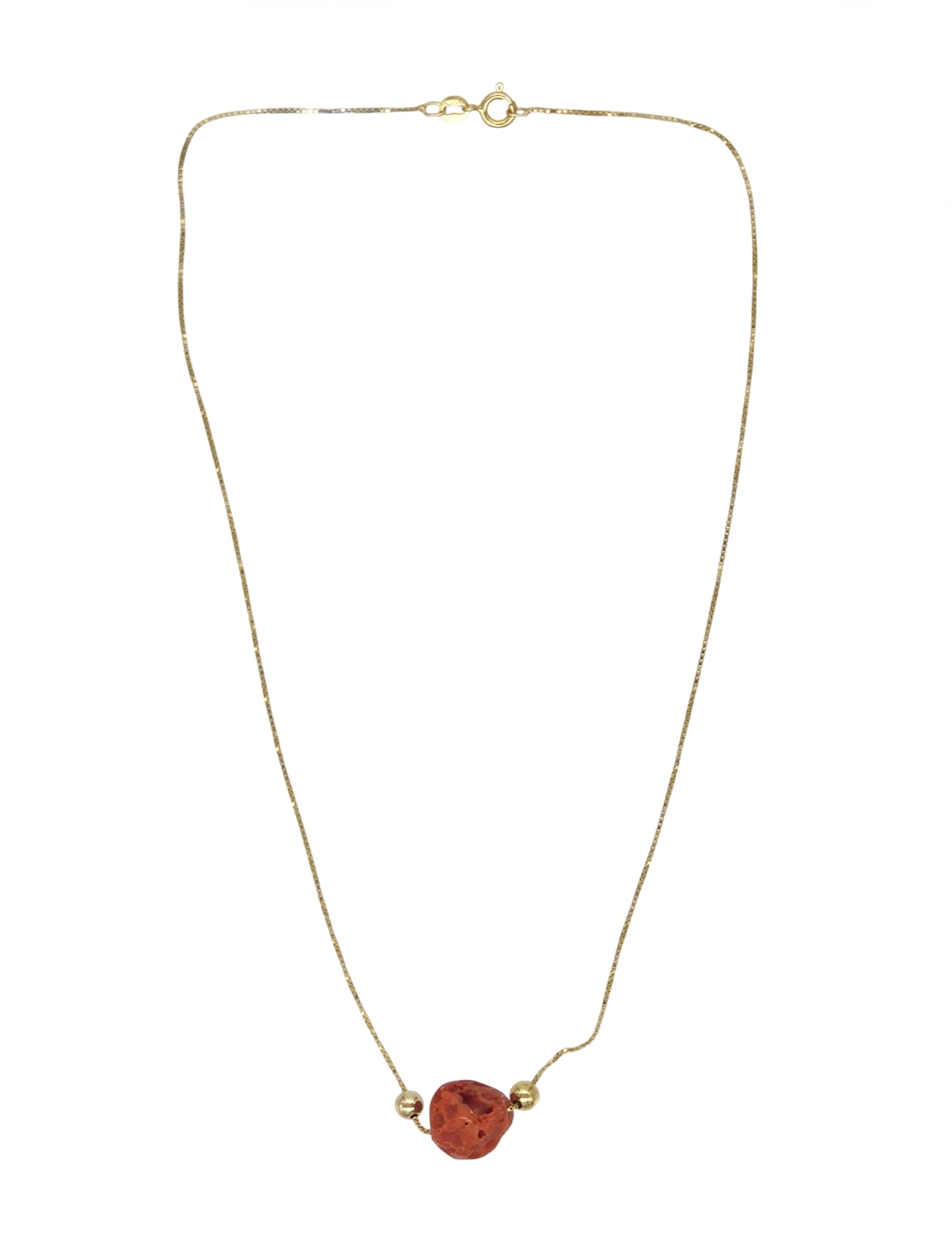 sicilia bedda - Collana Unisex in Corallo Rosso del Mediterraneo con Catena in Argento 925 - Gioiello Artigianale