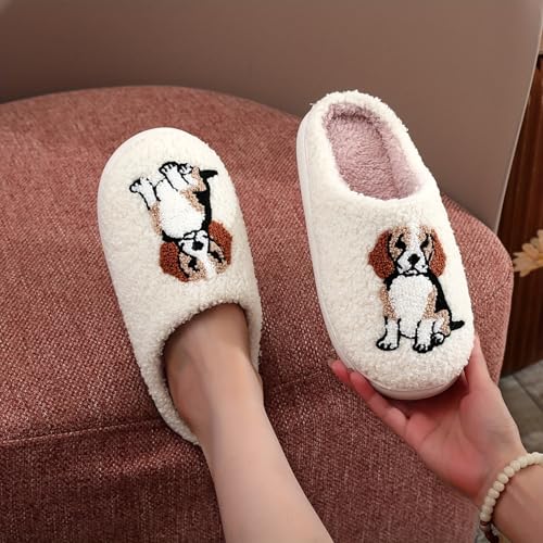 Image of LNERIP Animal Slippers Fruit Slippers Plant Slippers Various Cartoon Patterns Fluffy Soft Memory Foam Retro Indoor Outdoor Home Couple Shoes
