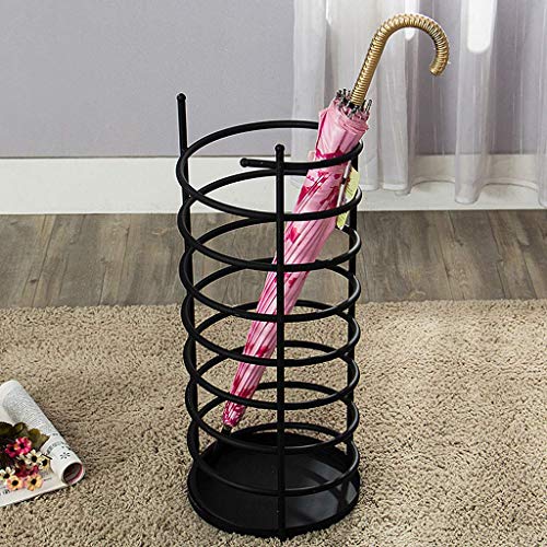 ZXL Paragüero Europeo de Hierro Forjado Barril Negro Barril del vestíbulo del Hotel Familiar Cubo de Almacenamiento de Paraguas Cubo de Paraguas 20 * 60cm / 25 * 60cm Paragüero (Tamaño: S)