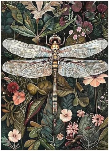 Paint by Numbers for Adult, Dragonfly Paint by Numbers Kit for Adults Beginners, DIY Dragonfly Acrylic Painting on Canvas for Home Wall Art Decor 16x20 Inch