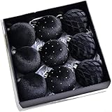 Photo Gallery volakebeing set di 9 palline di natale in velluto da 8 cm, eleganti decorazioni da appendere all albero delle vacanze, texture in peluche con diamanti scintillanti, design artistico moderno per Photo Gallery volakebeing set di 9 palline di natale in velluto da 8 cm, eleganti decorazioni da appendere all albero delle vacanze, texture in peluche con diamanti scintillanti, design artistico moderno per
