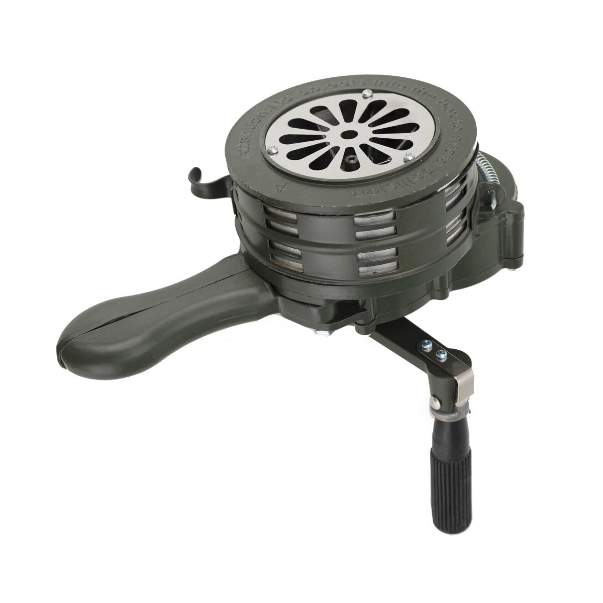 110 ± 2db Handsirene Aluminiumgehäuse Sirene Alarmsirene Handkurbel Luftangriffssirene, Selbstschutz-Notsirene, Einklappbar betriebenes Sirenenhorn für Industrie, Bauwesen, Fabriken grün