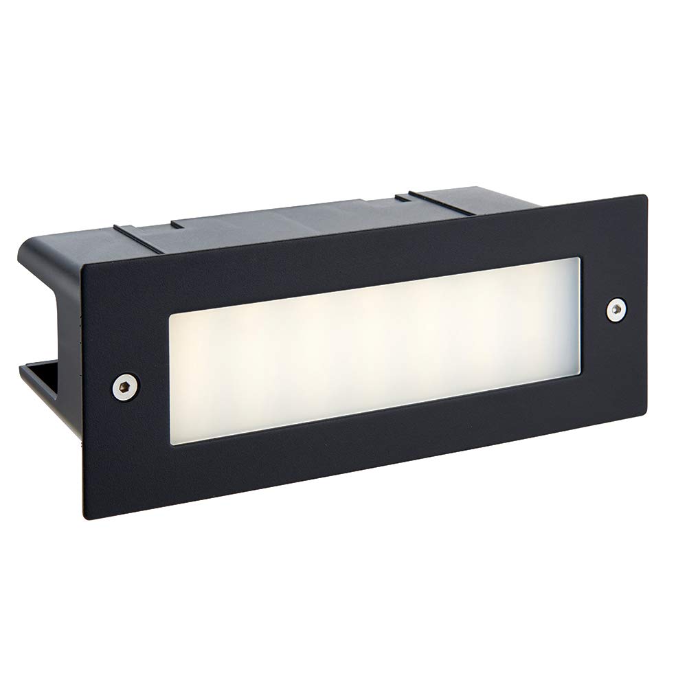 Saxby 78638 Seina Textured Black Stainless Steel IP44 Outdoor 3.5W Cool White LED Brick Guide Light