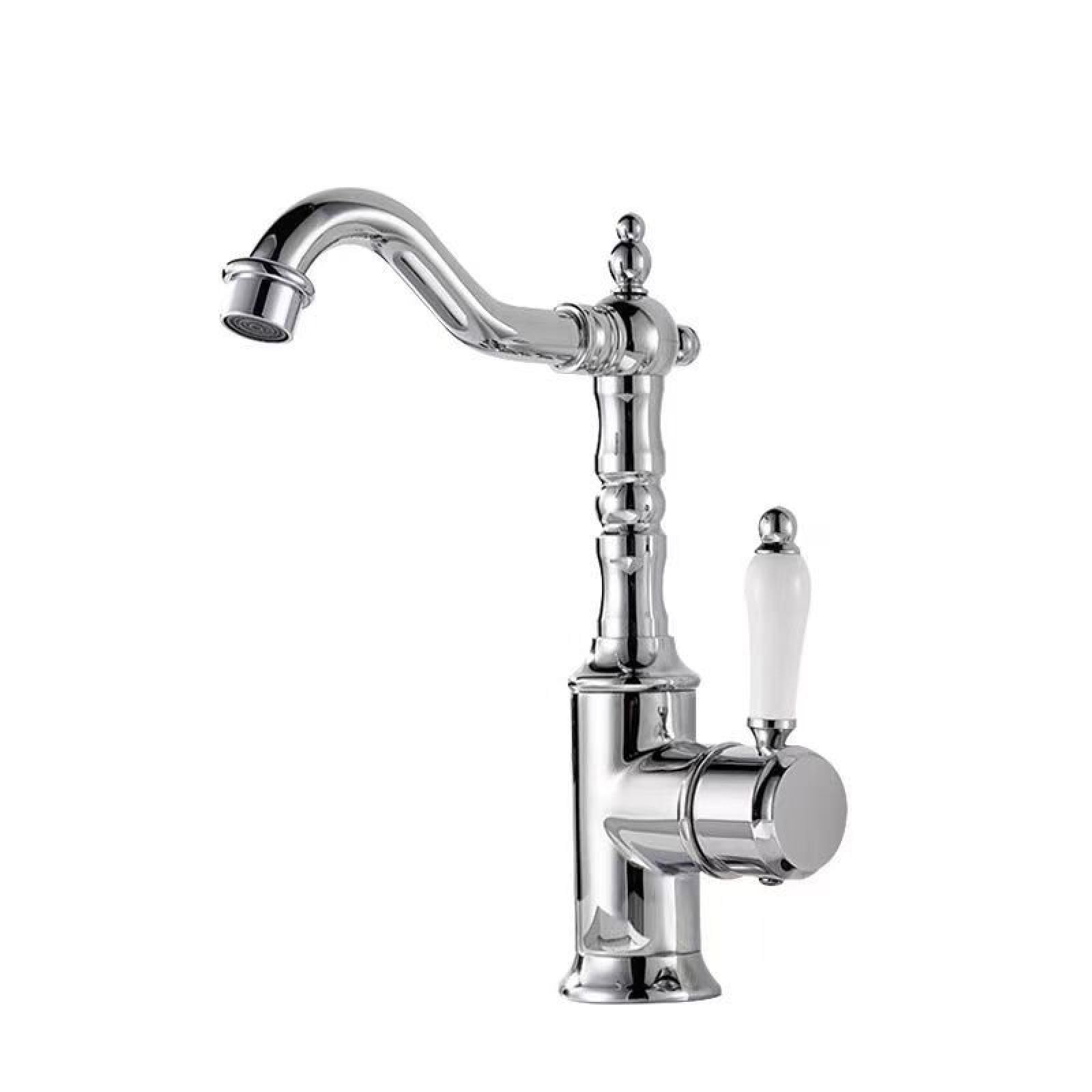 Fanjubei Bright Silver Kitchen All-Copper Classic Sink Vegetable Basin Creative Hot And Cold Water Faucet,