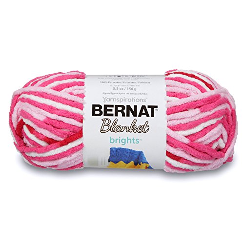Image of Bernat Blanket Brights Yarn, 5.3 oz, Gauge 6 Super Bulky Chunky, Raspberry Ribbon Varg