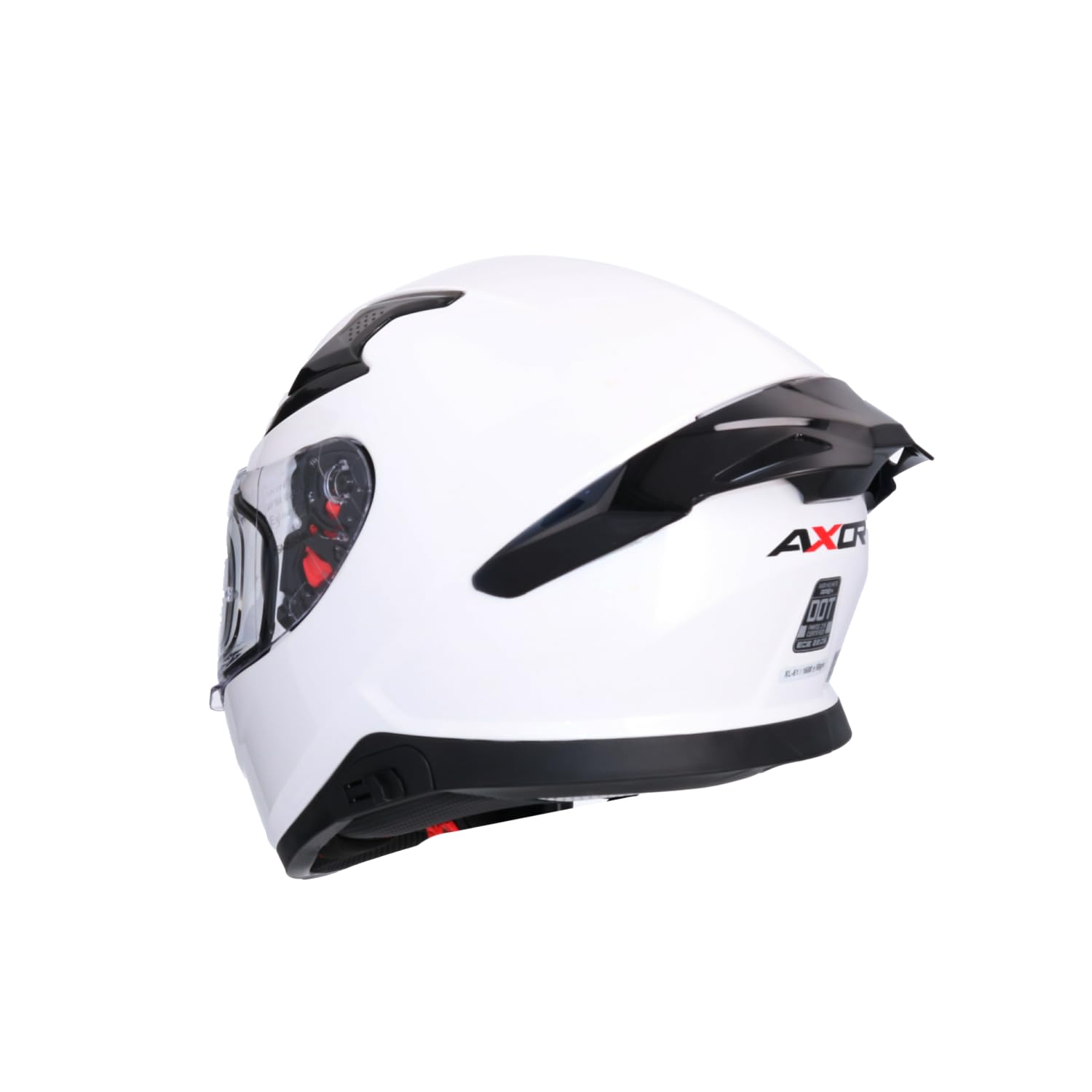 Casco AXOR Apex Solid Casco Integral de Moto Blanco Perlado con Pantalla Extra y Lente Solar, Diseño Deportivo, Talla L