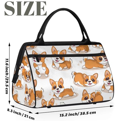 Overnight Weekender Bag for Women Men Cute Cartoon Animals Dog Waterproof Carry On Travel Duffel Bags with Zipper Lightweight Sports Gym Bag Luggage Workout Handle Bags for Traveling Yoga Camping2