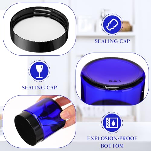 Image of Norme 24 Pcs 4 oz Glass Jars with Lids Cosmetic Jars, Black, Blue | Round Leakproof Cosmetic Containers with Inner Liner, Airtight for Lotions Creams Ointments, Empty Storage for DIY Making
