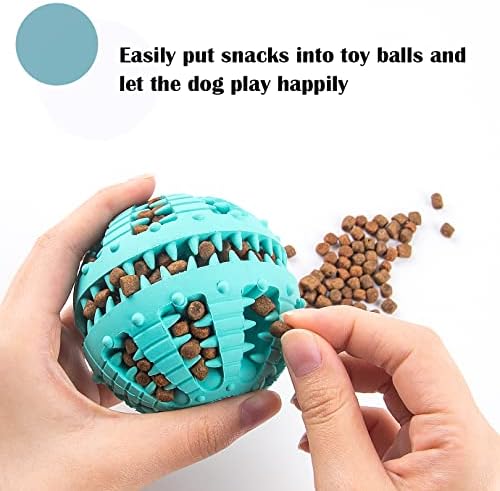 WXJ13 Dog Toy Ball 8CM/3.15in Large Nontoxic Bite Resistant Teething Toys Balls Durable Indestructible Dog Puzzle Teething Toy Dog Puppy Cat Teeth Cleaning Treat Dispensing IQ Intelligence Training