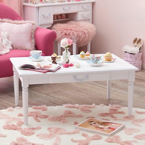 ホワイトクラシックセンターテーブル、ロマプリ 量産型 直送】カフェテーブルV （テーブル）｜かわいいお姫様