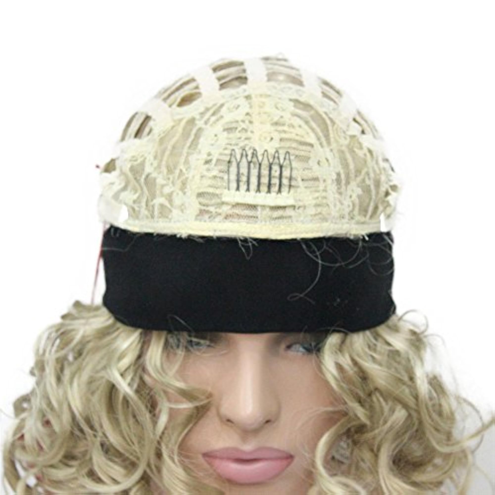 Ladies' Short Curly 3/4 Wig with Black Headband