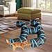 IEUDNS Foldaing Cat Tunnel Hideout Activity Amusement Portable Training Outdoor Indoor Interactive with Balls Funny Peeking Hole Toy, Blue Black