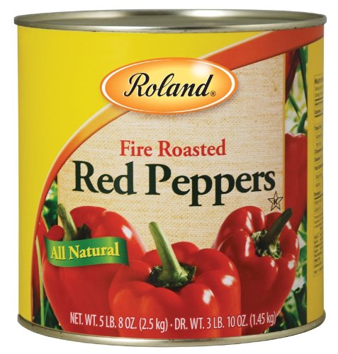 Roland Foods Fire Roasted Red Peppers, Specialty Imported Food, 5 Lb 8 Oz Can