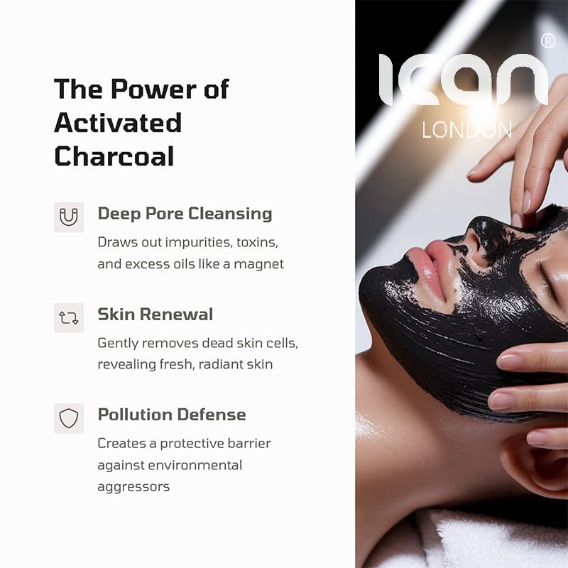 ICan London Charcoal Face and Body Scrub, Exfoliating and Detoxifying, 500ml, 500 ml (Pack of 1) - Image 3