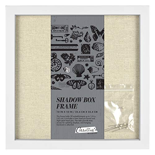 Image of MCS Linen Lined Shadow Box Frame, 10 x 10 in, White
