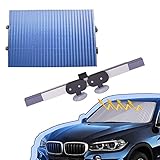 Instalación Simple: Protector solar retráctil para coche es muy fácil de instalar, se puede instalar correctamente en 3 segundos y se puede quitar en 2 segundos, lo cual es muy conveniente de usar y no dañará el vidrio del automóvil.