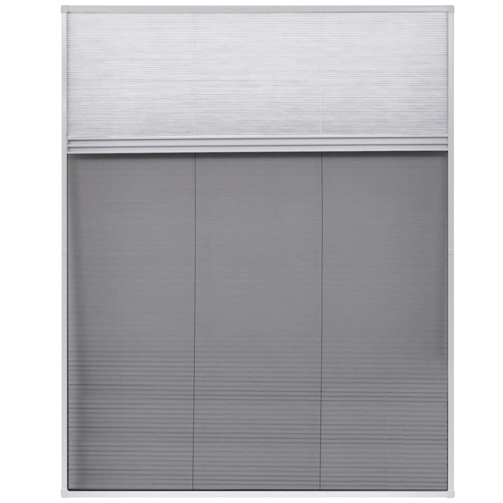 LAPOOH Insektenschutz-Plissee für Fenster, Fliegengitter Fenster, Fliegenschutz Fenster, Pollenschutzgitter Fenster, Insektengitter Fenster, Insektennetz, Fensternetz, Jalousie Aluminium 80x100 cm